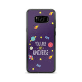 Space background with creative quote