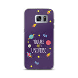 Space background with creative quote