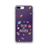 Space background with creative quote