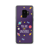 Space background with creative quote