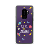 Space background with creative quote