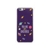 Space background with creative quote