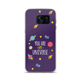 Space background with creative quote