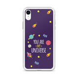 Space background with creative quote