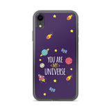 Space background with creative quote